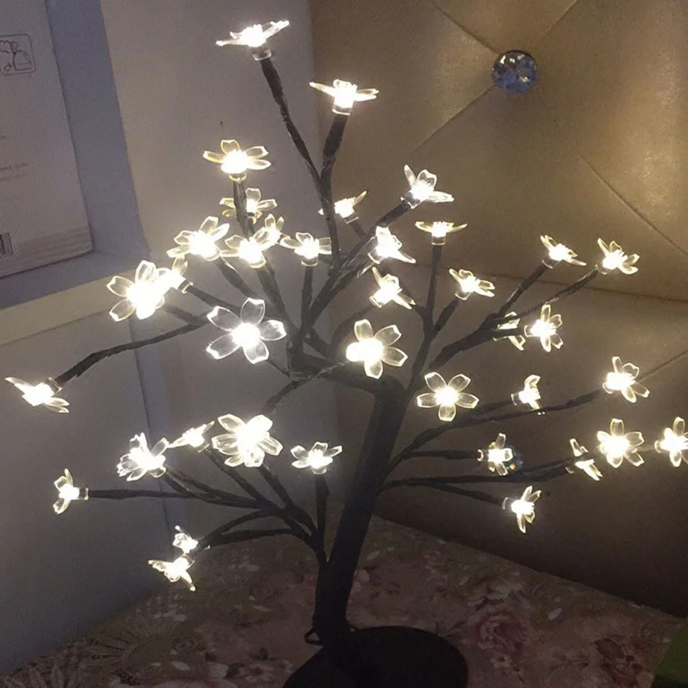 Рождественский бонсай цветок лампа освещение для деревьев, цветов Настольная лампа Рождественский праздник Декор дома центральный элемент
