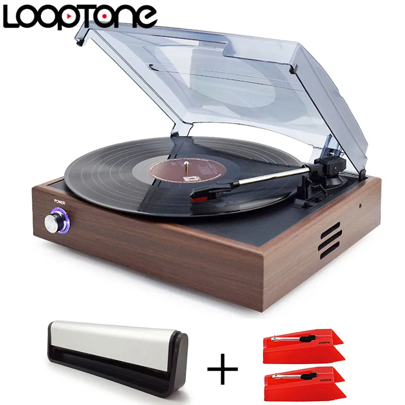 LoopTone Bluetooth Vinyl LP Record Player Kit Turntable Players +2PCS
