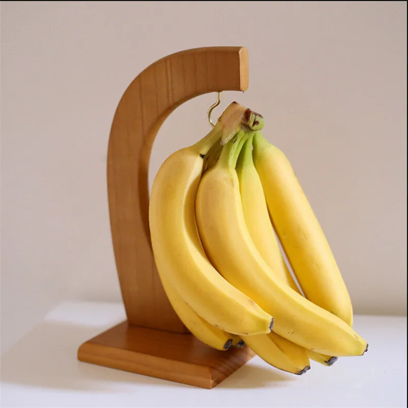 1 pcs Creative Bamboo Fruit Displaying Rack Banana Hanger Grape Holder