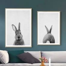 Colorido coelho animal de estimação coelho dos desenhos animados quadros em tela da parede do vintage kraft cartazes revestidos adesivos de parede casa decorativo presente