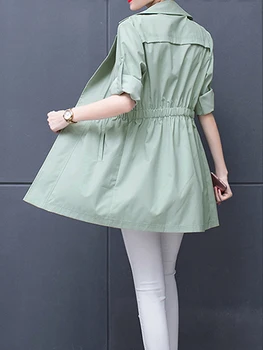 

Spring new windbreaker female long section fat large size jacket women suit jacket pull femme female Outwear Overcoat