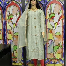 SHIGNER, Индийский Болливуд, дизайнерский, ручная работа, платье с цветочным принтом, набор Churidar Kurti Kurita, костюм сальвар камиз платье в этническом стиле