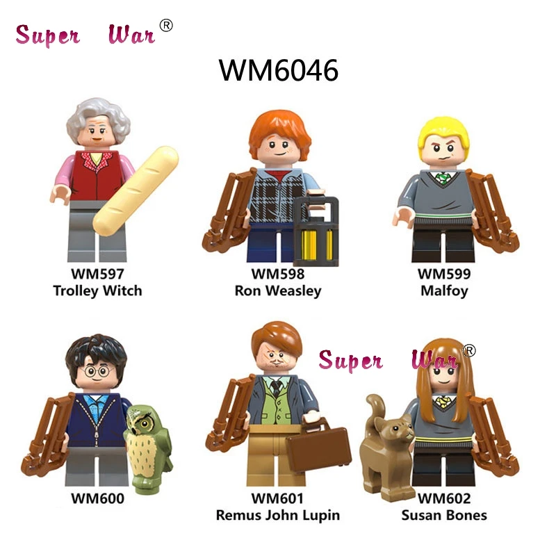 

Single Building Blocks Trolley Witch Susan Bones Ron Malfoy Remus John Lupin Collection toys for children