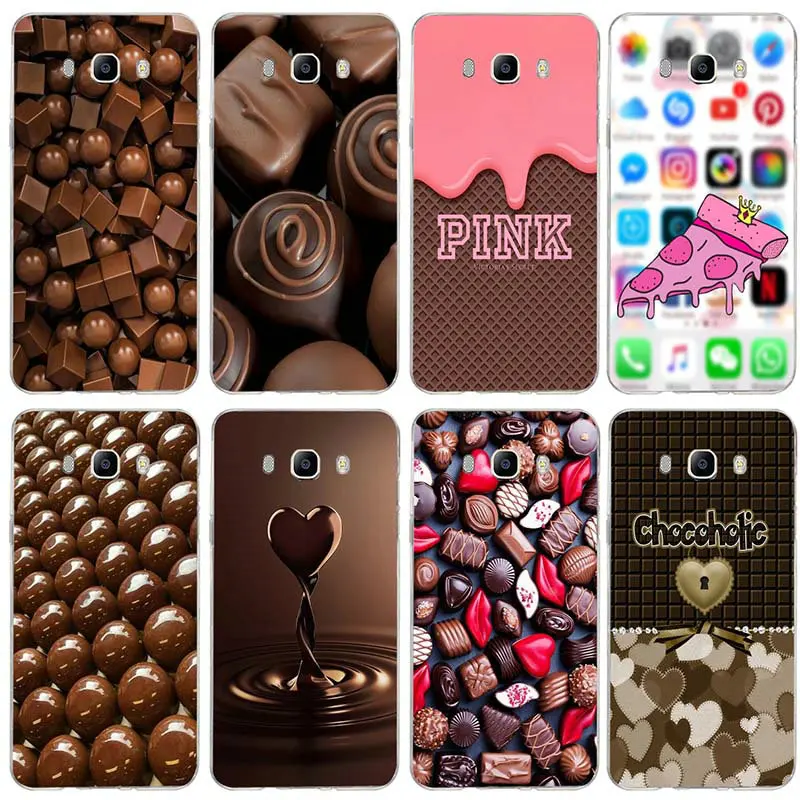 

Soft Mobile Phone Cases For Samsung Galaxy J1 J2 J3 J4 J6 J5 J7 J8 A3 A5 A7 2016 2017 2018 Shell Delicious Chocolate Ice Cream