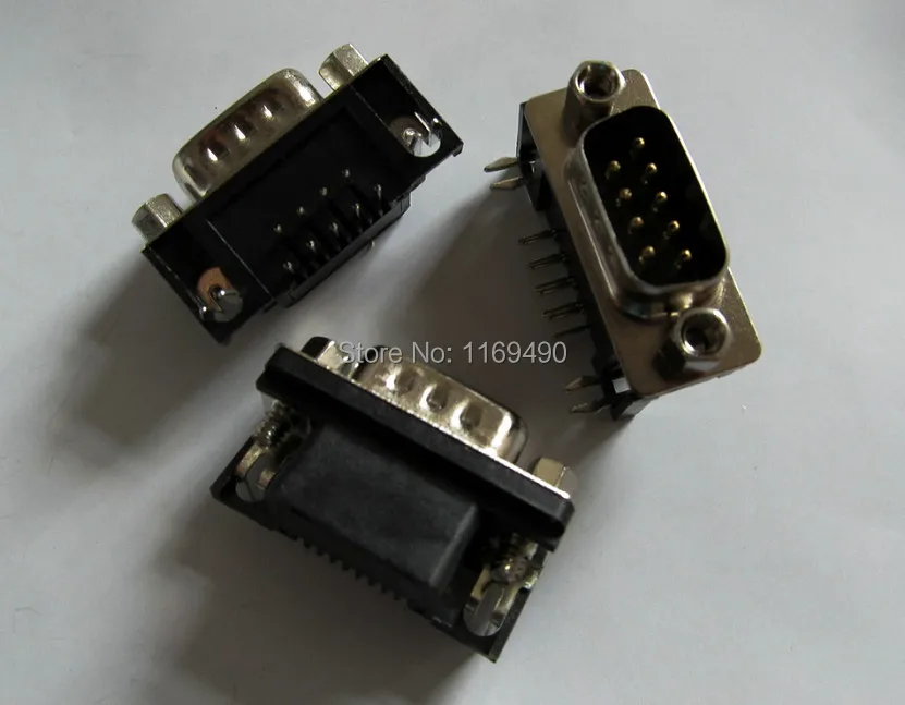 10 штук упак. Новый 2 ряда D Sub db 9 pin DB правый угол папа VGA разъем Головка Разъем