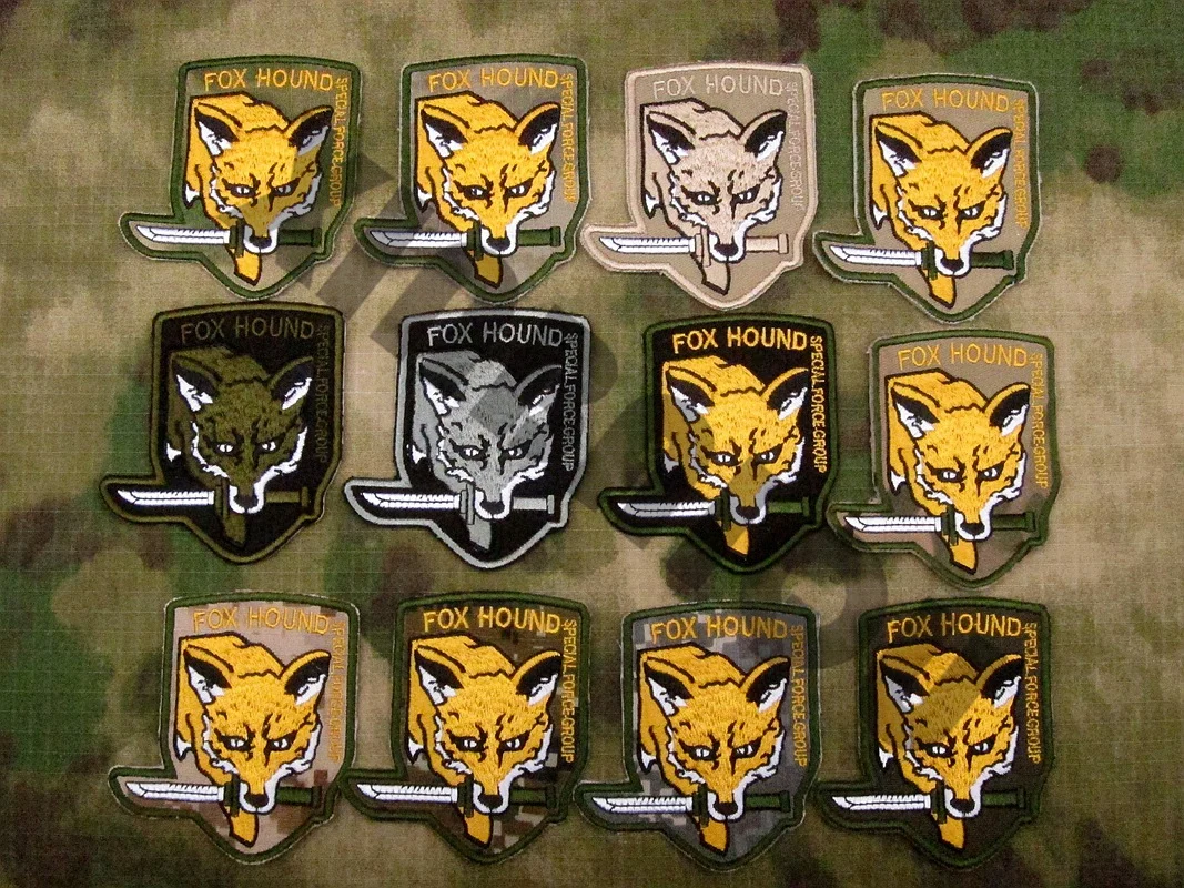Вышитый пластырь с металлическим зубчатым соединением твердый MGS FOX HOUND Special Force