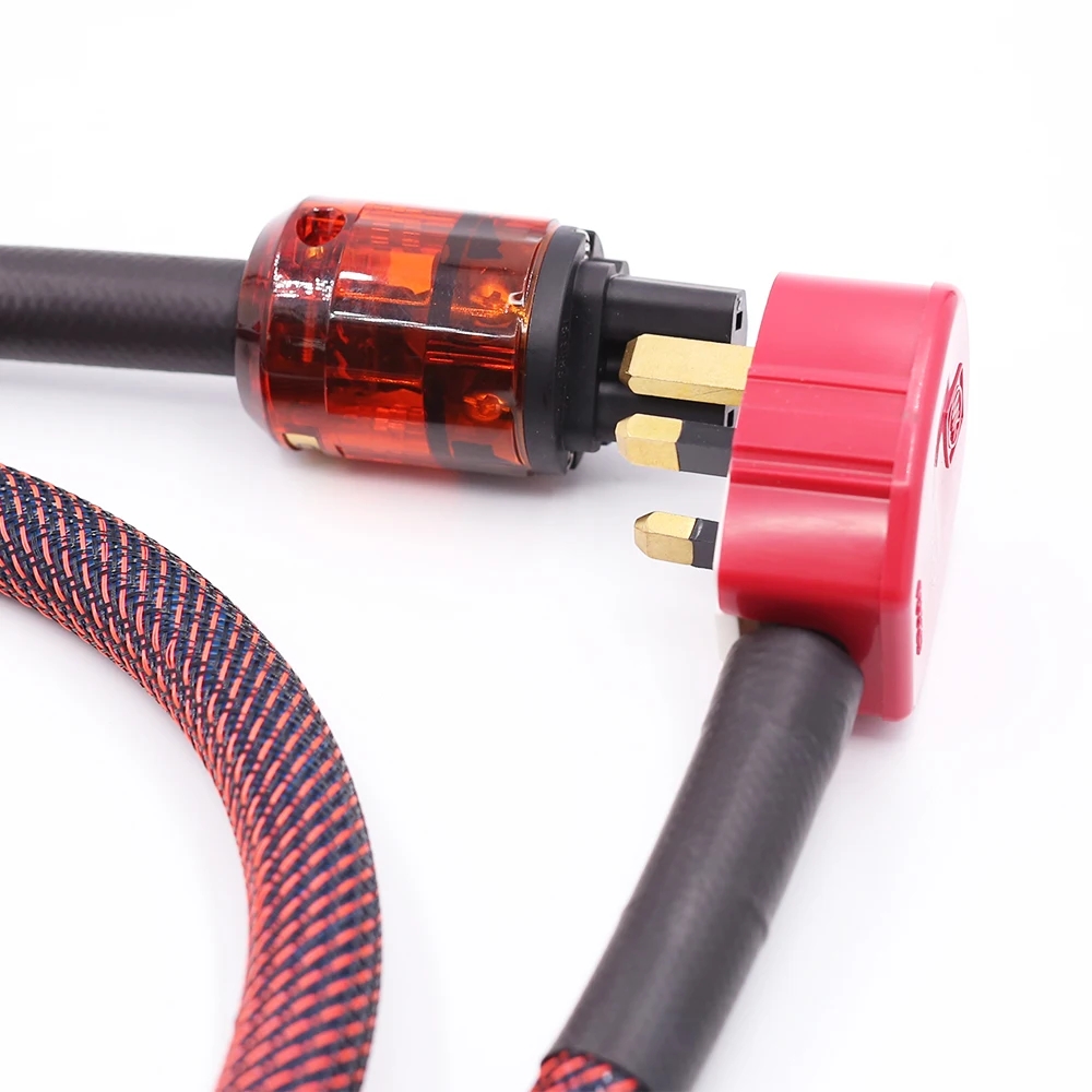 5N OCC одиночный медный посеребренный сетевой кабель питания Великобритании Hi Fi