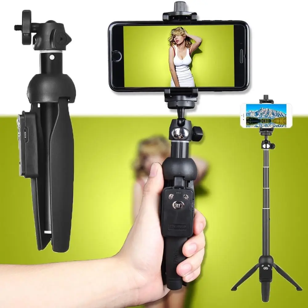 YUNTENG YT-9928 2-in-1 Mini Tripod Selfie Stick with Bluetooth Remote  Control