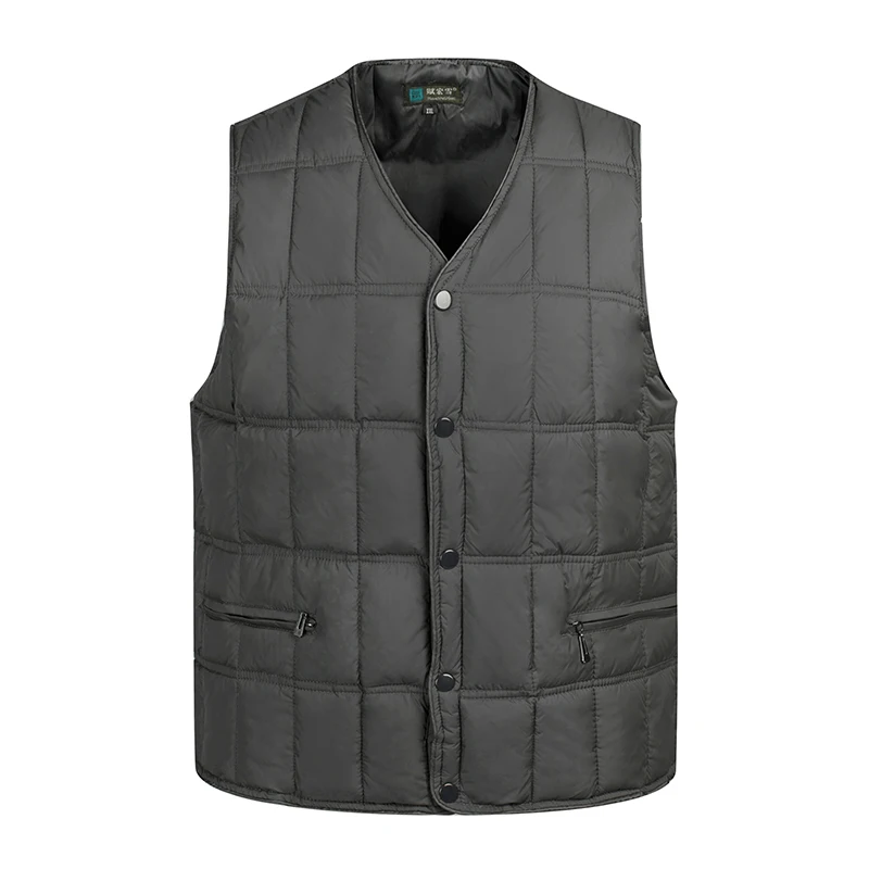 Cotton Solid Padded Vest For Men Winter Thick Warm Streetwear Parka