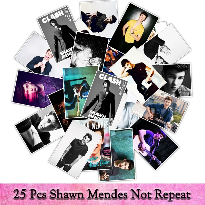 

25PCS Handsome Boy Music Singer Shawn Mendes Poster Sticker for Fans Car Bicycle Luggage Laptop Phone Decal Waterproof Stickers