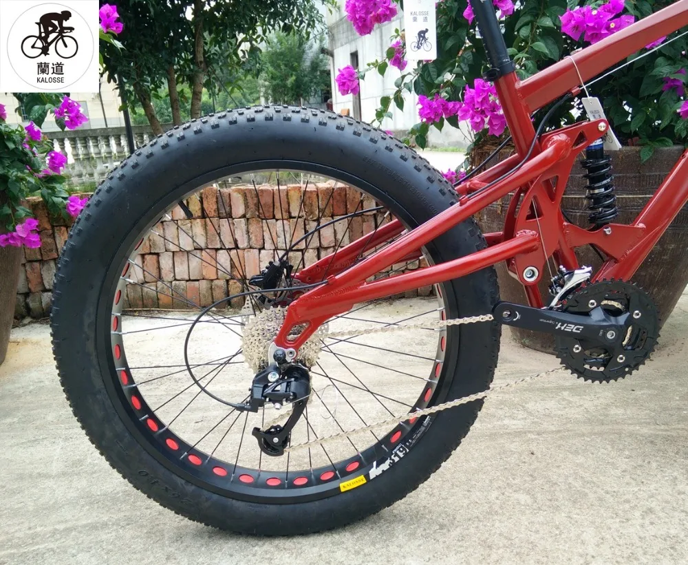 Discount Kalosse  tire road Beach bicycle  folding mountain bicycle  26*4.0 Tires  Hydraulic brakes Snow  bicycle, 21/24/27/30speed 5