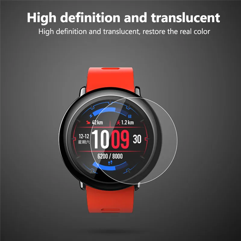 Закаленное стекло пленка для Xiaomi Huami Amazfit спортивные часы крышка Взрывозащищенная защитная пленка на весь экран Закаленное стекло пленка