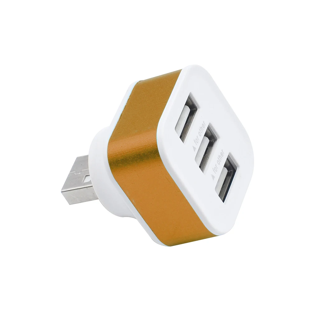Адаптер 3 Порты и разъёмы USB концентратор телефонный сплиттер из алюминиевого