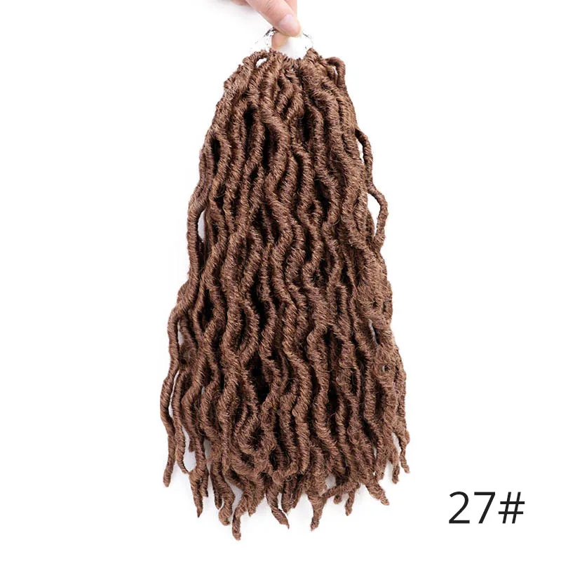 Doris beauty 12 дюймов Nu Locs Goddess Faux Locs кудряшки Exntension синтетические предварительно оплетенные мягкие косички для женщин коричневый черный - Цвет: #27