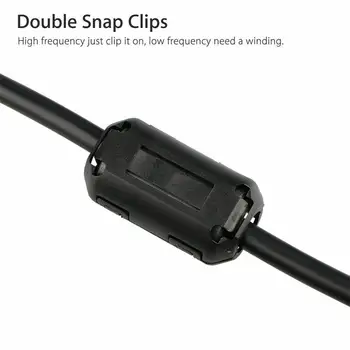 2pcs 3mm 5mm 7mm 9mm 13mm Clip On Ferrite Ring Core Noise Suppressor For EMI