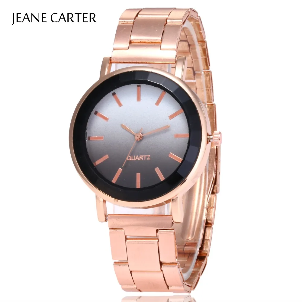 

Luxury Rose Gold Watches Women Fashion Two-tone Dial Wrist Watch Steel Female Analog Quartz Dress Ladies Clock Relogio Feminino