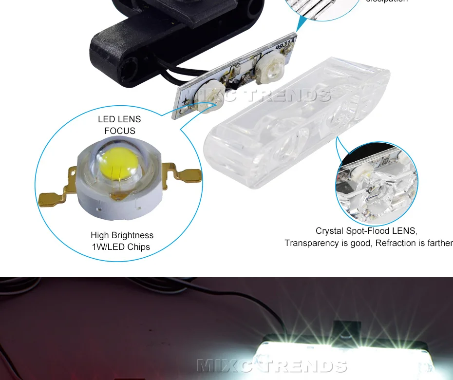 2 шт. 4 светодиодный s стробоскоп скорая помощь полицейский светильник 12 в светодиодный Предупреждение ющий стробоскоп светильник s авто мигающий аварийный мигалка Автомобильный светодиодный светильник s