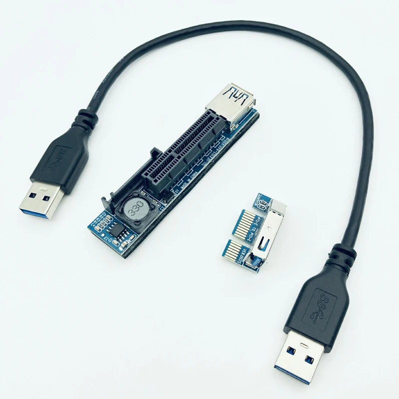 BTBcoin Add On Card PCI-E Riser PCIE PCI-Express X1 to X4 Riser PCI E Riser Card удлинитель адаптера с 30 см USB3.0 удлинитель