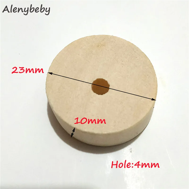 23mm Cylindrical Wooden Beads Teether Decorative Wood Wheel Beads DIY Baby Teether Beading Jewelry Accessories