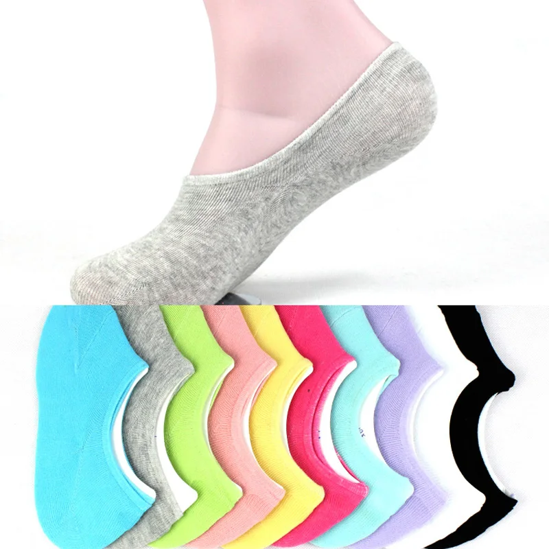 

5 Pairs New Cotton Sock Slippers Spring Summer Candy Colorful Quality Fitted Breathable Invisible Boat Socks For Women Meias Hot