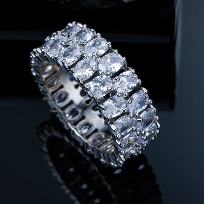 CWWZircons Gorgeous Oval Cubic Zirconia Crystal Big Party Rings Jewelry White Gold Color Luxury Wedding Band Ring for Women