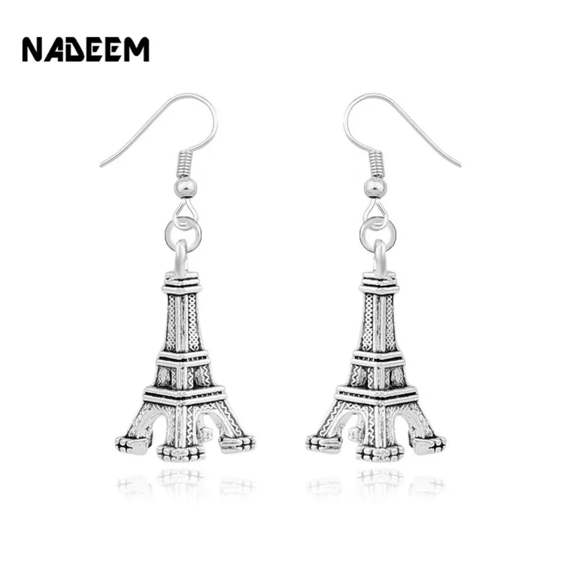 Купить женские висячие серьги с парижским символом и эйфелевой башней