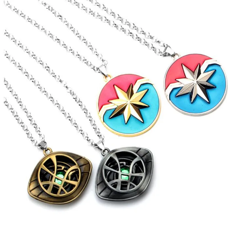 

Avengers Infinity War Doctor Strange Necklace Crystal Eye of Agamotto Pendant Necklaces Men Jewelry Accessory Dropshipping