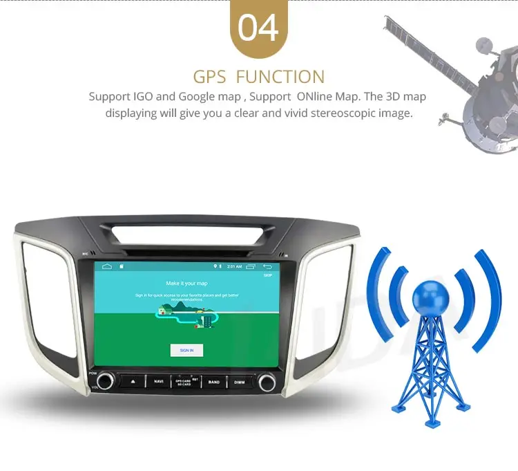 Sale LJDA Android 9.1 Car dvd player for HYUNDAI IX25 CRETA Car Radio headunit gps navigation stereo multimedia WIFI autoaudio 2G+16G 6