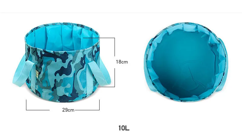 Flodable Кемпинг ведро 10L 15L 25L Открытый водонепроницаемый складной мешок портативный умывальник Туризм Путешествия Рыбалка ведро