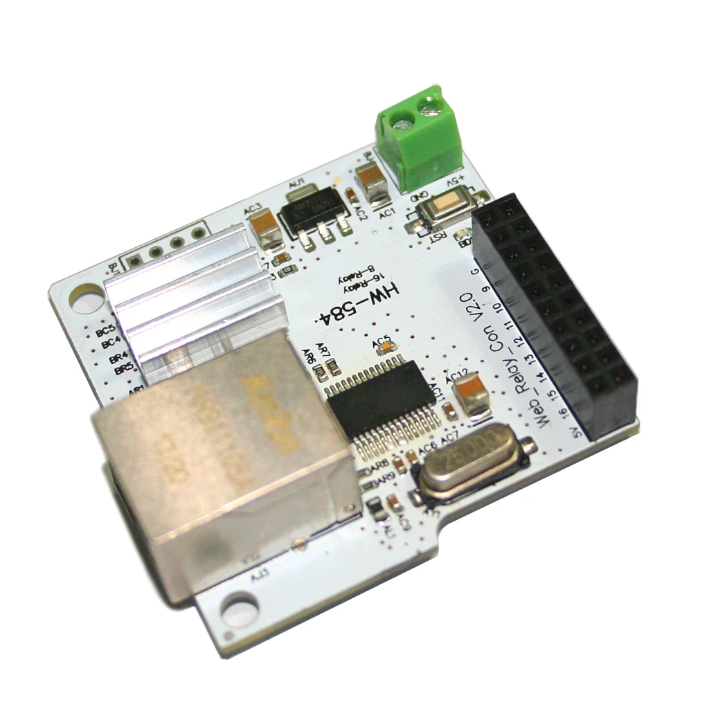

16 Channel 28J60 W5100 RJ45 Network Control Switch 5V Internet Relay Module 5V DC Network Relay Module control panel