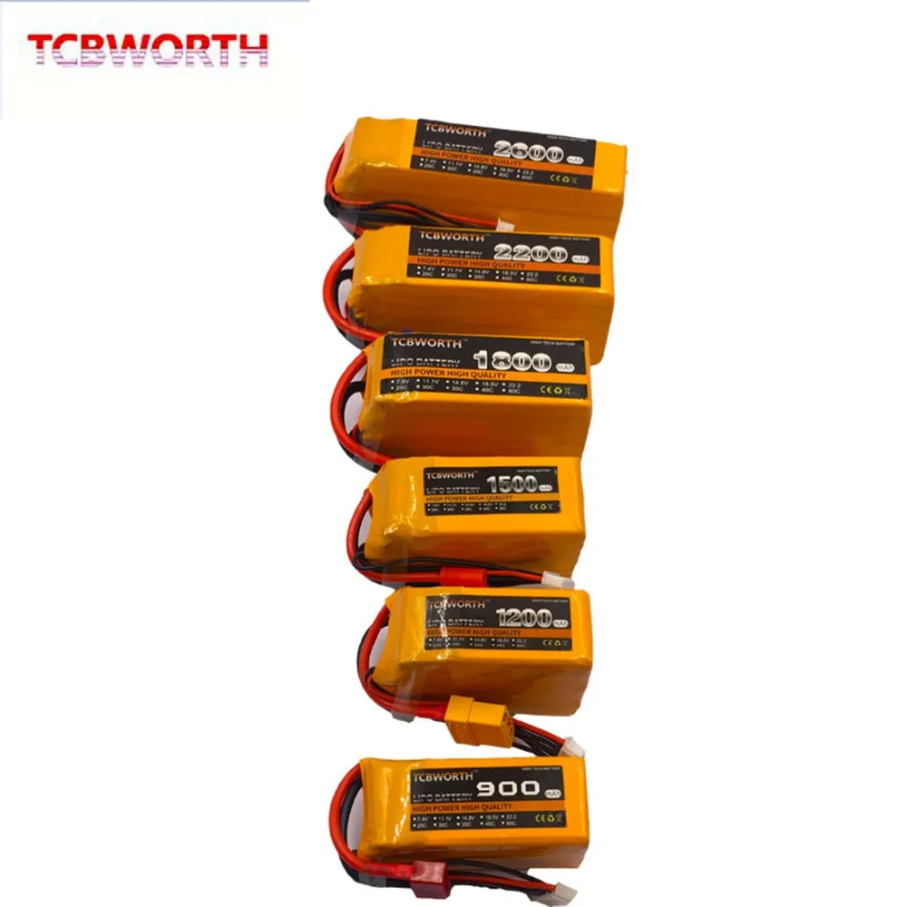 6 S 22,2 V RC игрушки LiPo Батарея 1100 1300 1500 1800 2200 2600 3000 мА/ч, 25C 35C 60C для дистанционно управляемого летательного аппарата квадротор автомобиля беспилотный самолёт лодка