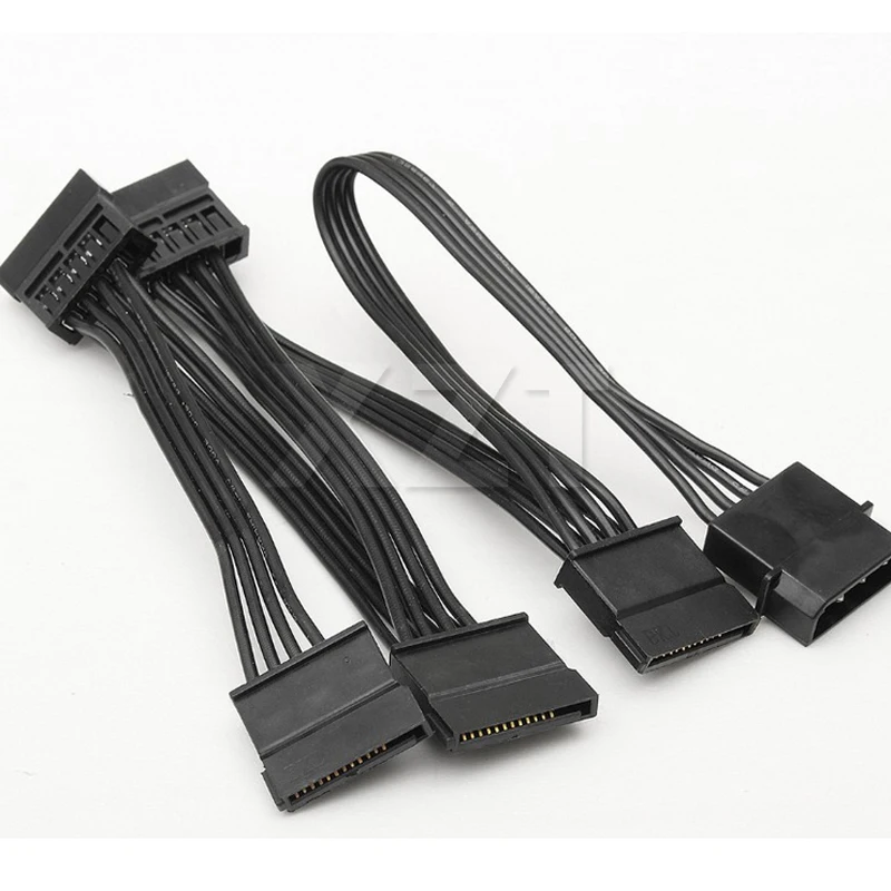 

PZ 1PCS 4Pin IDE Molex to 5-Port 15Pin SATA Power Cable Cord Lead 18AWG Wire For Hard Drive HDD SSD PC Server DIY HIGH QUALITY