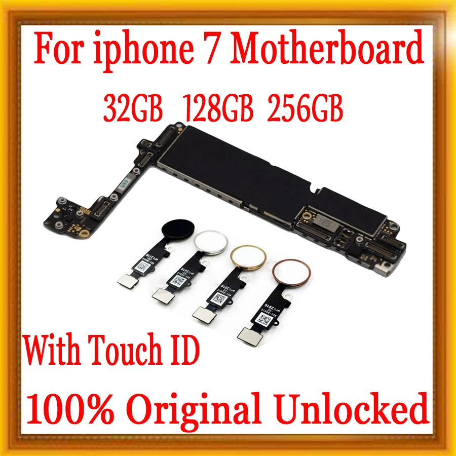 32gb / 128gb / 256gb for iphone 7 Motherboard With Touch ID/Without Touch ID,100% Original