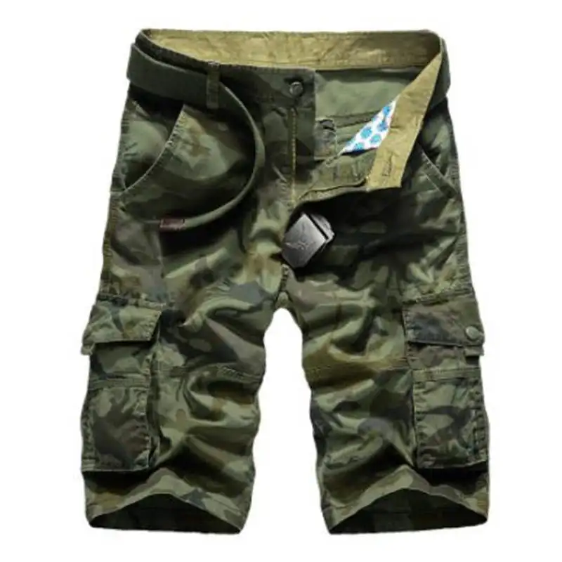 Камуфляжные мужские шорты Карго, новинка, мужские повседневные шорты, мужские свободные рабочие шорты, мужские военные шорты размера плюс 29-44