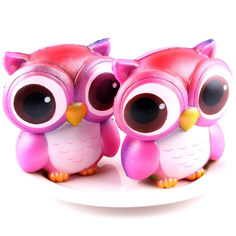 Murah 15 cm Novelty Pink Owl Krim Beraroma Licin Lucu Mainan Stres Reliever Squeeze Owls Lambat Naik Kawaii Hewan Anti stres Kucing b
