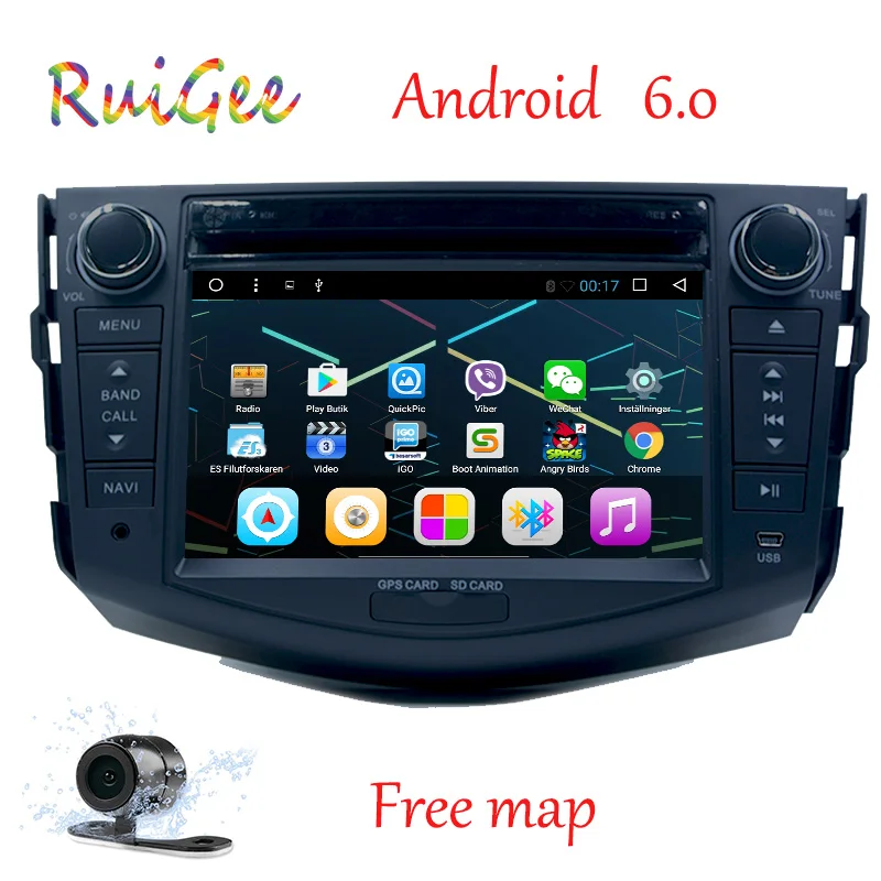 

2Din Android 8.1 Car DVD Quad Core 1024*600 HD Screen for Toyotta Rav 4 RAV4 Audio Video Stereo GPS Navigation Radio RDS 4G Wifi