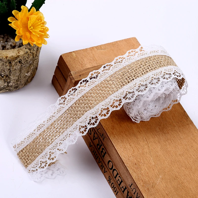 

2M Burlap Ribbon Jute Wedding Decoration Rustic Wedding Centerpieces Rustic Natural Jute Ribbon Burlap Jute Lace Christmas