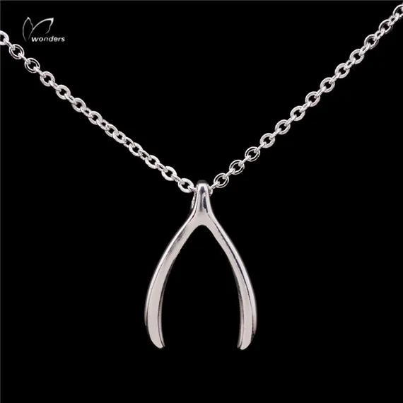 Silver Plated Wishbone Pendant Necklace – Sterling Forever