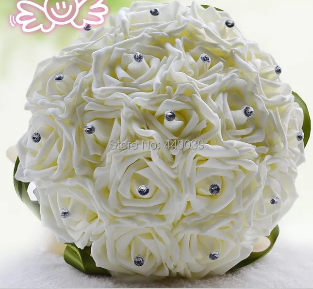 Wedding Bridal Bouquet Throw Away Bouquet Polyester /& Silk Rinestones