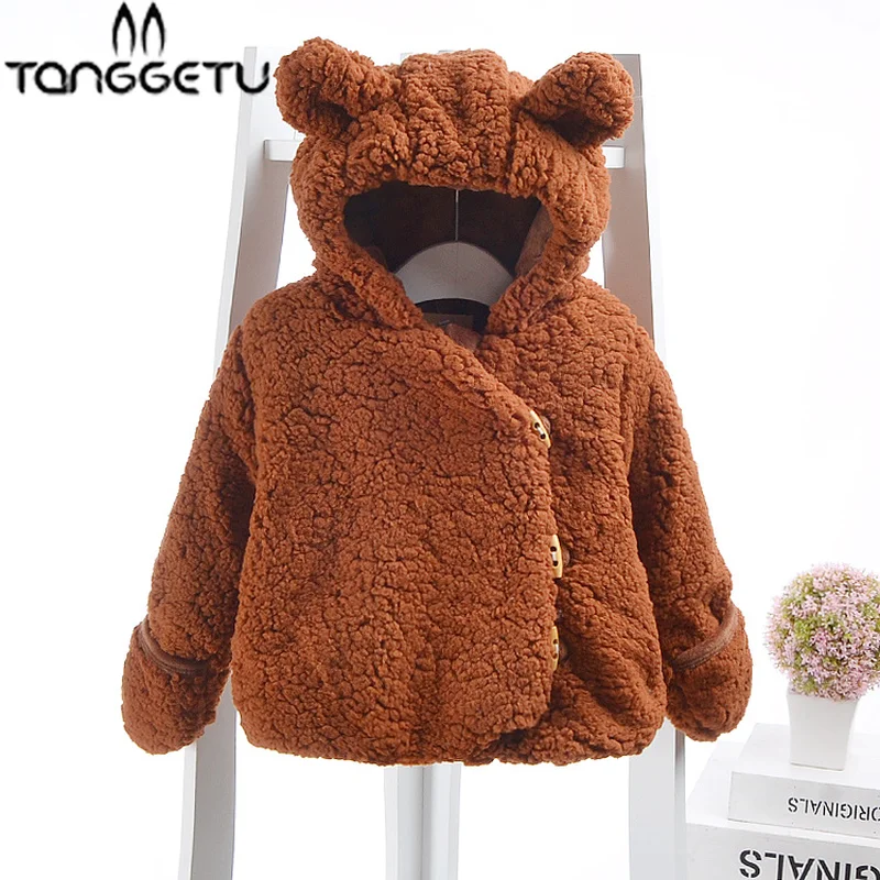 

Girls Sweatshirts Hoodies Children Clothing Autumn And Winter Baby girl Thick Cotton Tops Kids Cute Cartoon Rabbit Hooded Coat