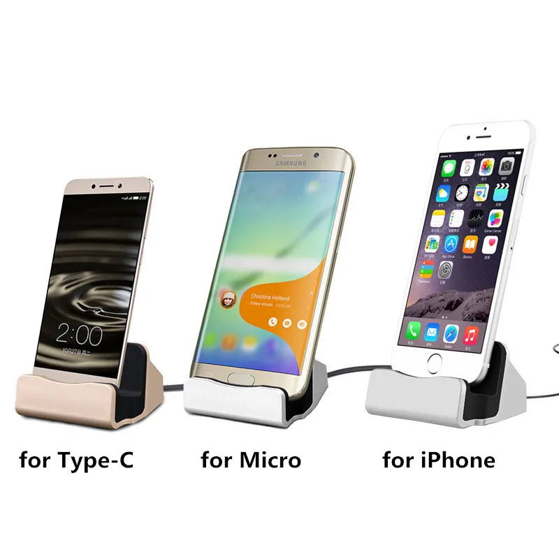 

New Dock Charger for Oukitel C8 Redmi Note 4X 4 5 7 Sync Data Type C Docking Station Charging Desktop Cradle Stand for iPhone