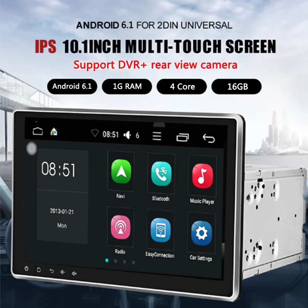 Flash Deal Sbaid 10.1" Autoradio Double Din Android Quad Core Car Multimedia Player With DVD USB Bluetooth Car Radio Video GPS Navigtion 1
