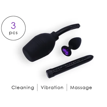 DOMI 3pcs/Set Women Dildo Anal Plug Massage Anal Cleaning Jewelry Butt Plug Vibrator Sex Toy 6