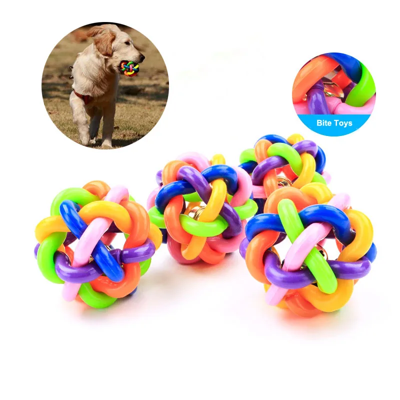 Wigrow 6cm Pet Dog Soud Ball With Funny Bell Toys Chewed Dog Colorful