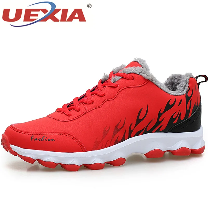 

UEXIA Unisex Handmade Fashion Black Men's Shoes Designer Winter Shoes Men Warm Plush Casual Fur Men New Keep Warm Winter Male