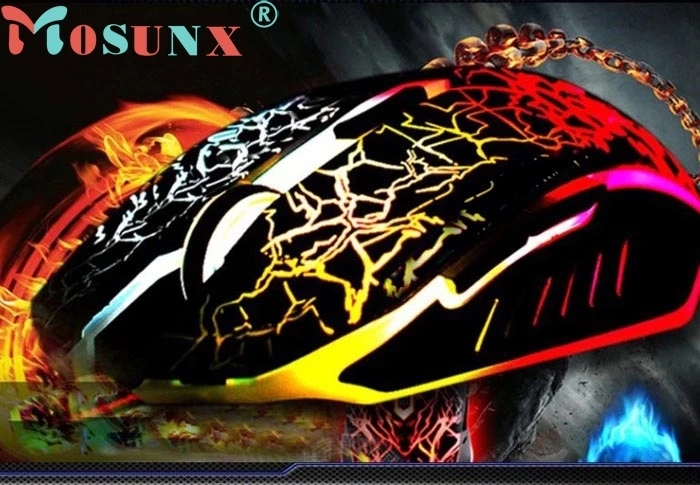 Mosunx E5 Mecall Tech профессиональная цветная подсветка 4000 dpi Оптическая Проводная игровая мышь