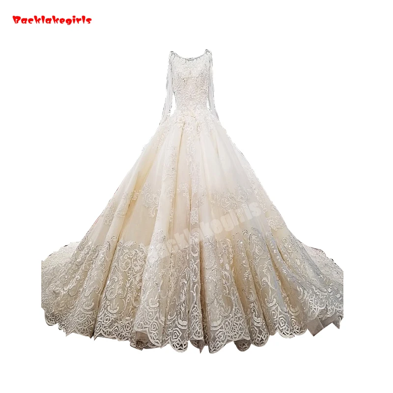 

62347 New Style Lace Up Ladylike Bridal Dress Corset Back Princess Wedding Dress With Long Train Vestido De Novia