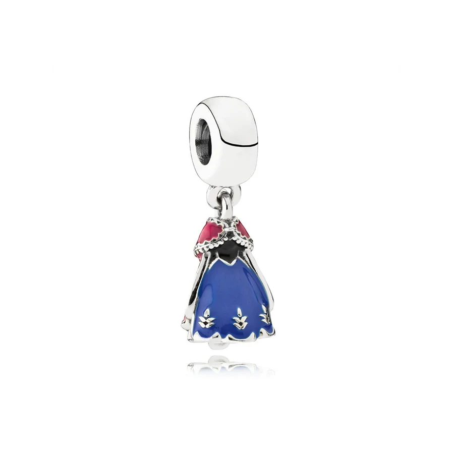 

NEW 100% 925 Sterling Silver Anna's Dress Dangle Charm Mixed Enamel Pendant Bead For Mother Gift Bracelet DIY