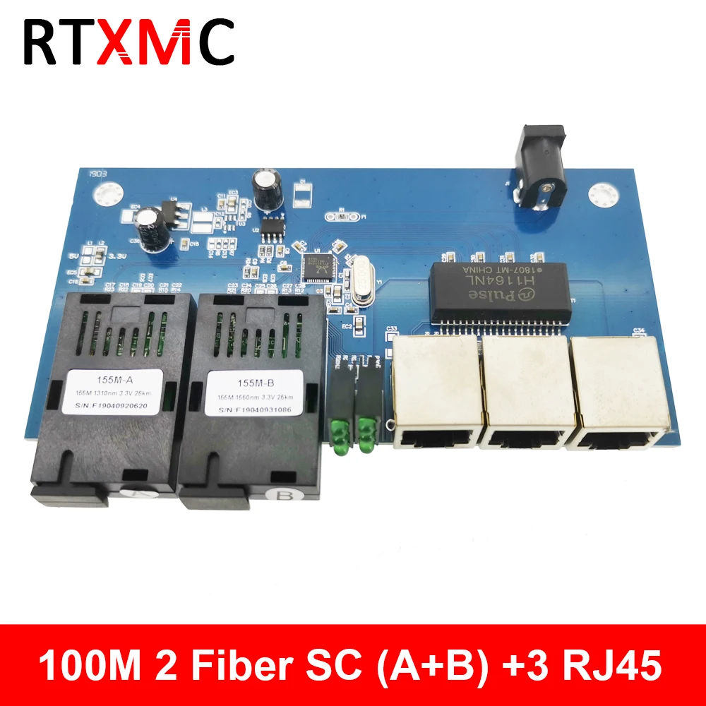 2F3E 10/100 м Ethernet коммутатор 2 оптоволоконный порт SC 25 км UTP RJ45 Быстрый Erhetnet волоконно
