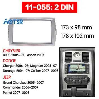 

Double Din Fascia Radio Panel for CHRYSLER 300C 2005-07 Aspen 2007 Frame Dash Fitting Kit Facia Face Plate Adapter Cover Bezel
